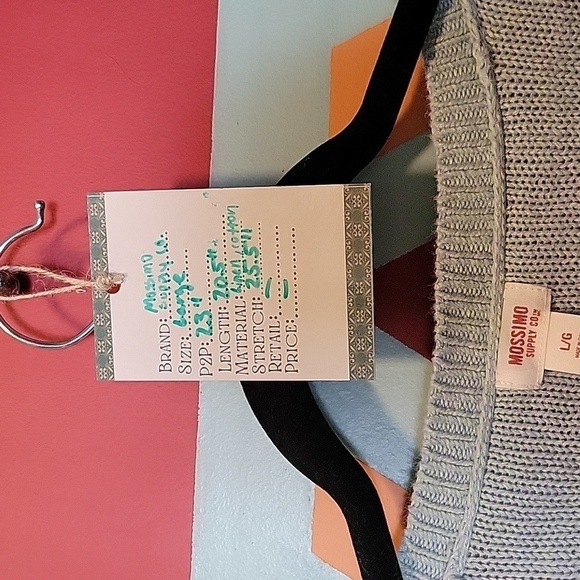 Mossimo Women's Cable Knit Linen Blend Crew Sweater Heathered Green Blue Size L - Picture 6 of 10